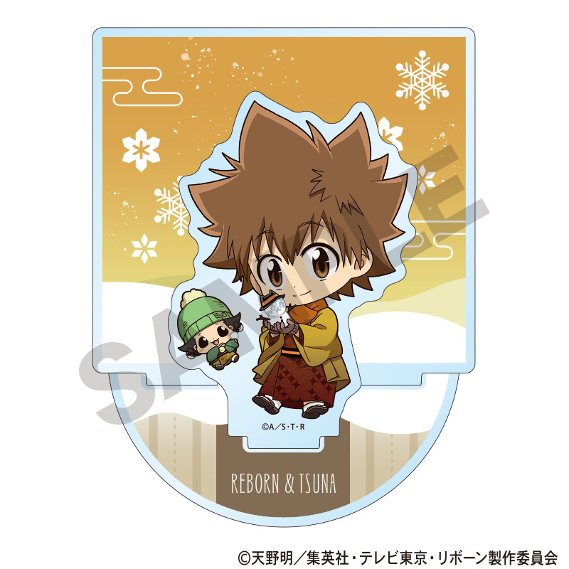 家庭教師ヒットマンREBORN！_ジオラマアクリルスタンド　リボーン＆沢田綱吉　冬着物　ミニキャラ