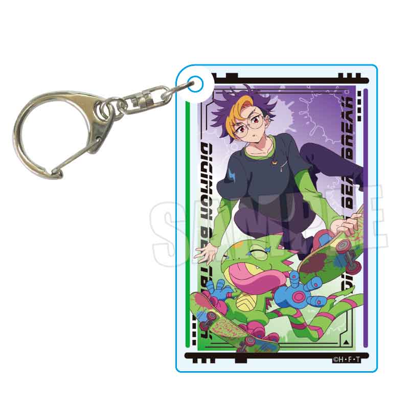 DIGIMON BEATBREAK_アクリルキーホルダー 天馬 トモロウ&ゲッコーモン Skater ver.