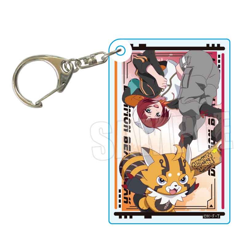 DIGIMON BEATBREAK_アクリルキーホルダー 咲夜 レーナ&プリスティモン Skater ver.