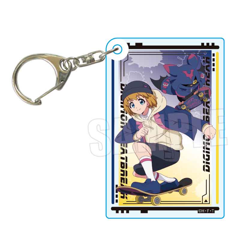 DIGIMON BEATBREAK_アクリルキーホルダー 久遠寺 マコト&キロプモン Skater ver.