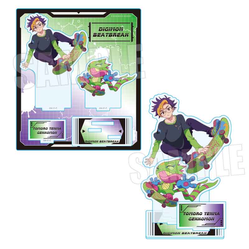 DIGIMON BEATBREAK_アクリルスタンド 天馬 トモロウ&ゲッコーモン Skater ver.