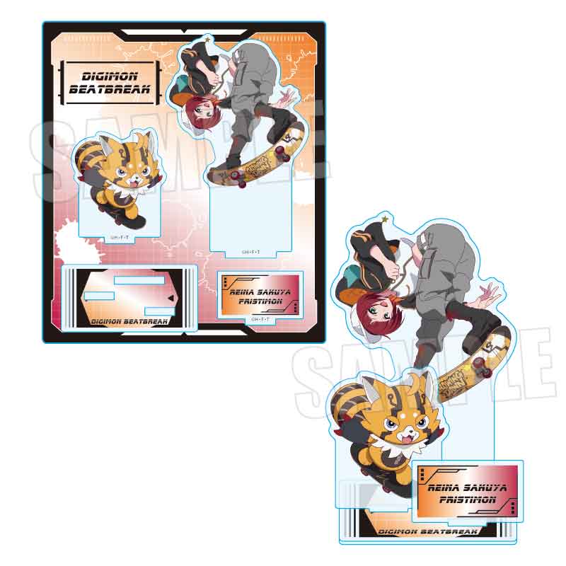 DIGIMON BEATBREAK_アクリルスタンド 咲夜 レーナ&プリスティモン Skater ver.