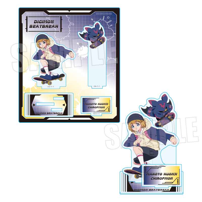 DIGIMON BEATBREAK_アクリルスタンド 久遠寺 マコト&キロプモン Skater ver.