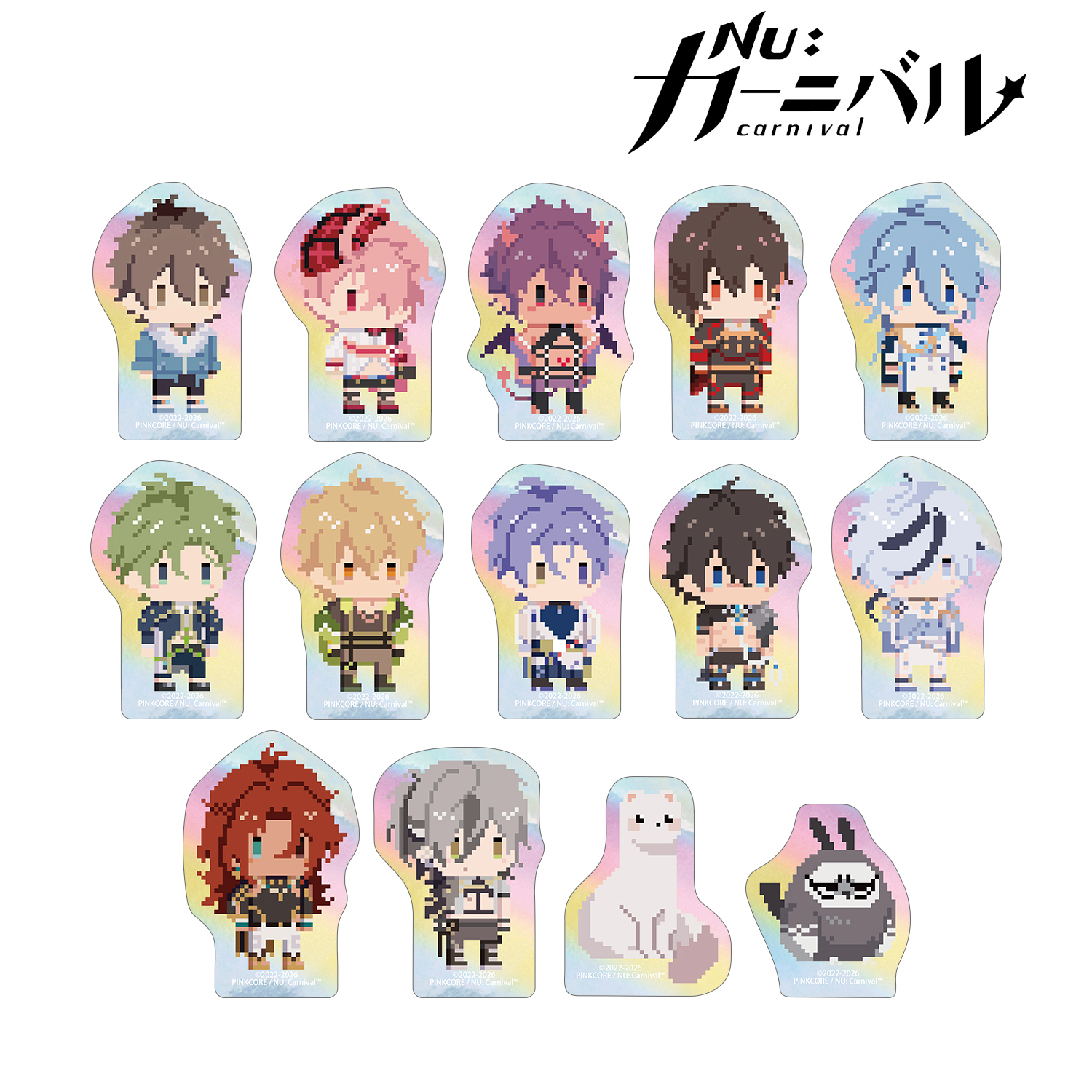 NU: カーニバル_トレーディング ドット絵 オーロラダイカットステッカー(単位/コンプリートBOX)【コンプリートBOX／14パック入り】