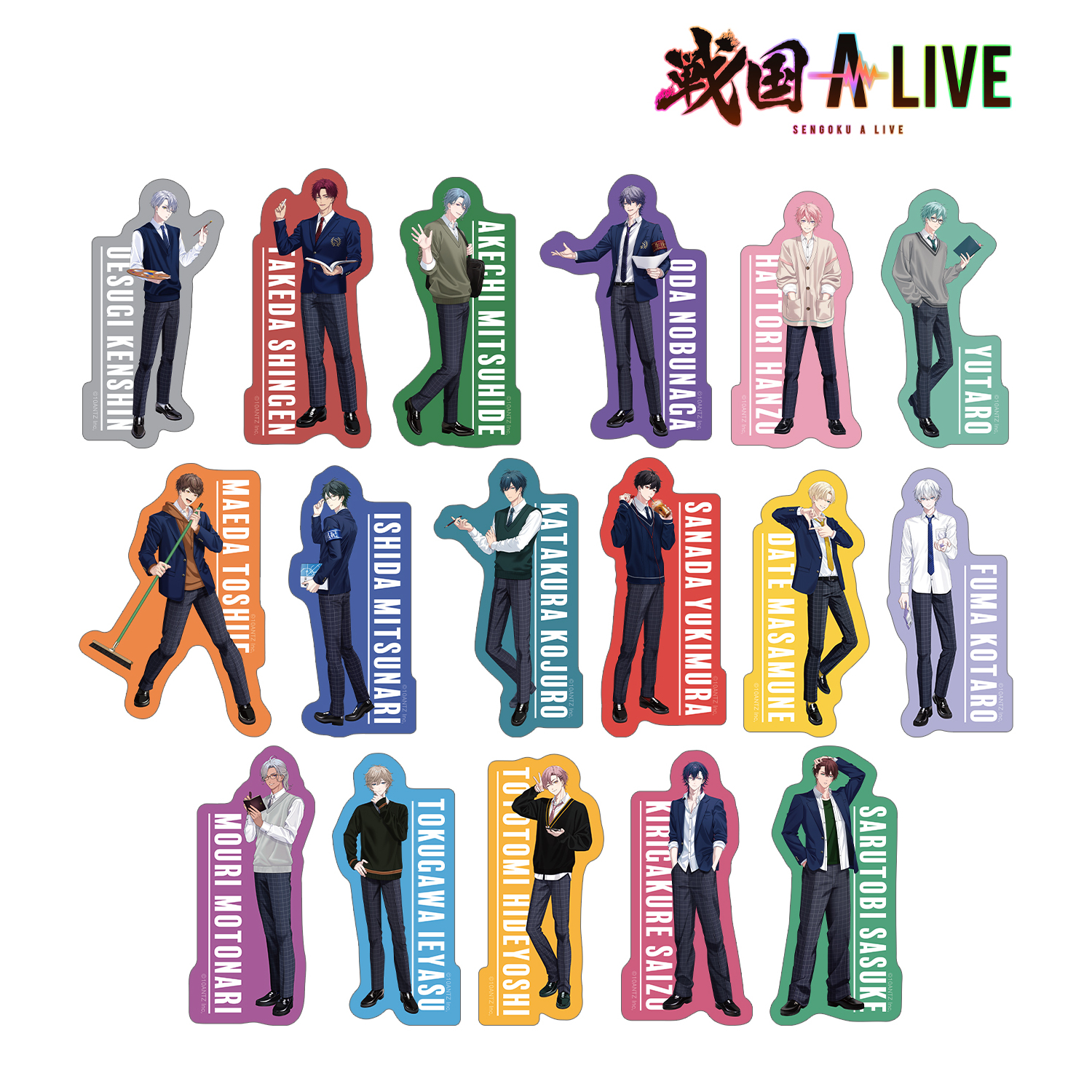 戦国 A LIVE_学生服ver. トレーディングダイカットステッカー(単位/コンプリートBOX)【BOX/17パック入り】