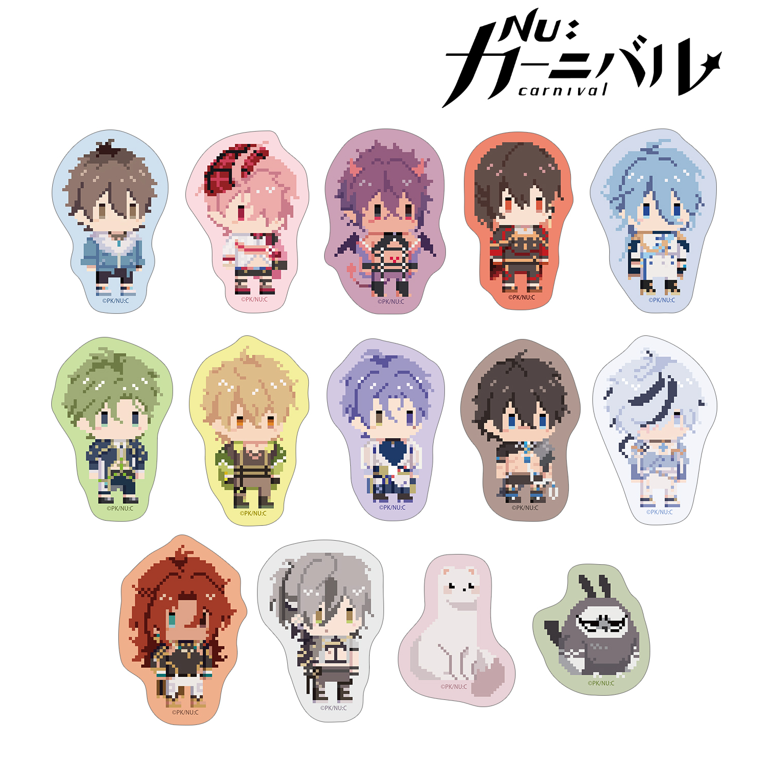 NU: カーニバル_ドット絵 フレークシール