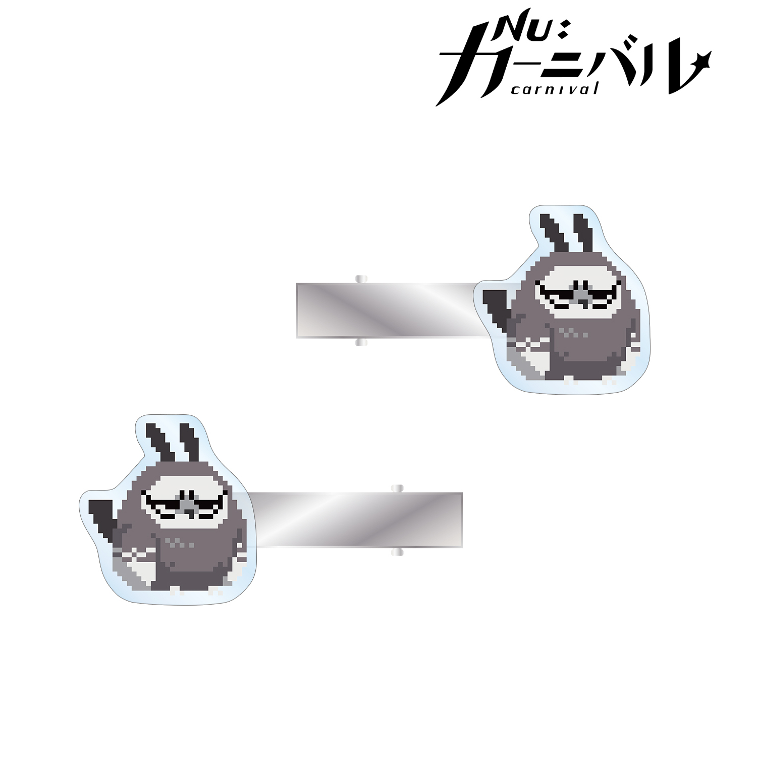 NU: カーニバル_親父 ドット絵 アクリルヘアクリップ2個セット