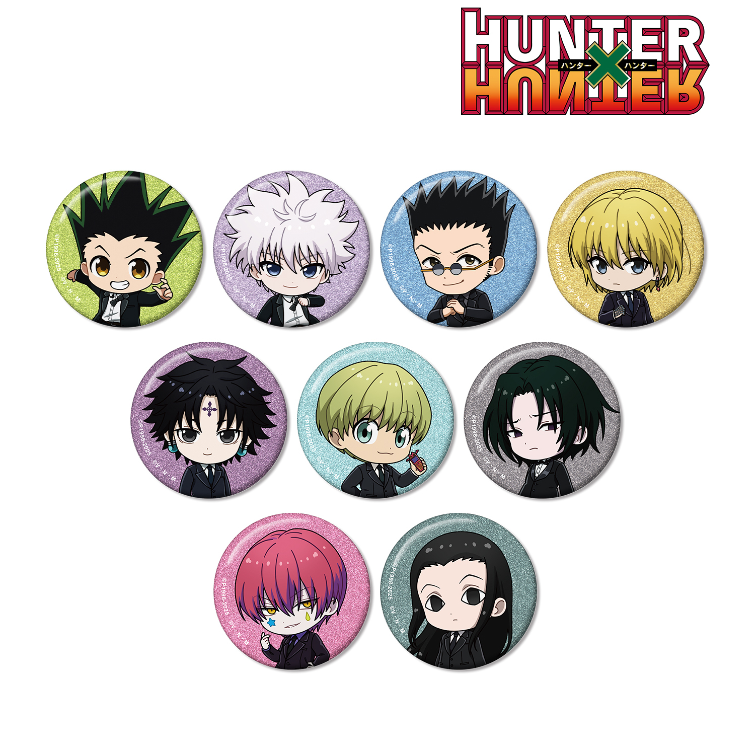 HUNTER×HUNTER_トレーディング ちびキャラ スーツver. グリッター缶バッジ(単位/コンプリートBOX)【コンプリートBOX／9個入り】