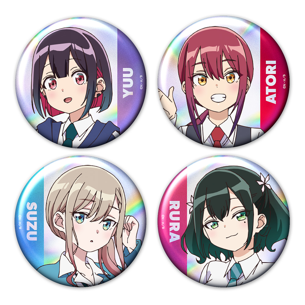 ばっどがーる_ホログラム缶バッジ4個セット 優&亜鳥&涼&るら