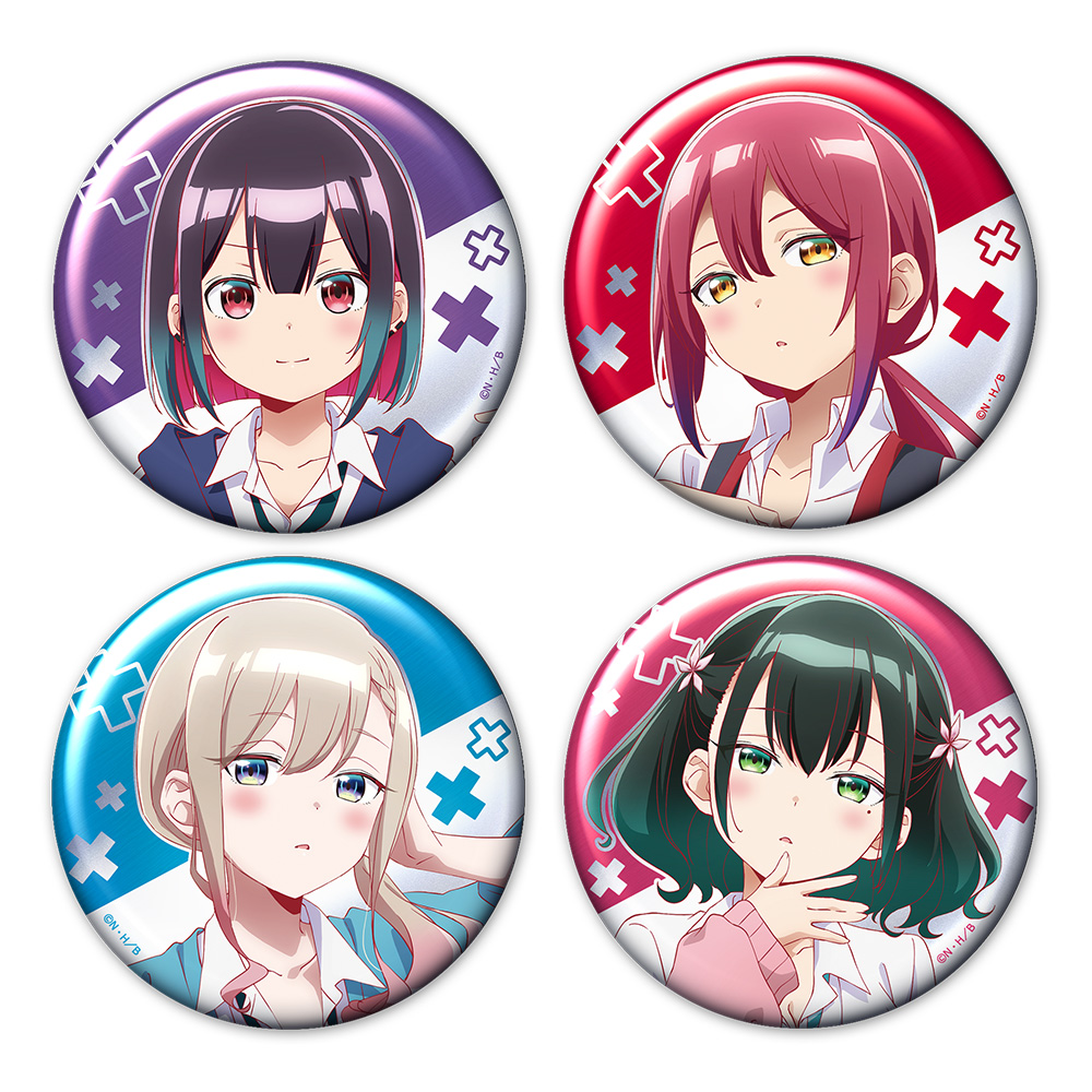 ばっどがーる_メタリック缶バッジ4個セット 優&亜鳥&涼&るら