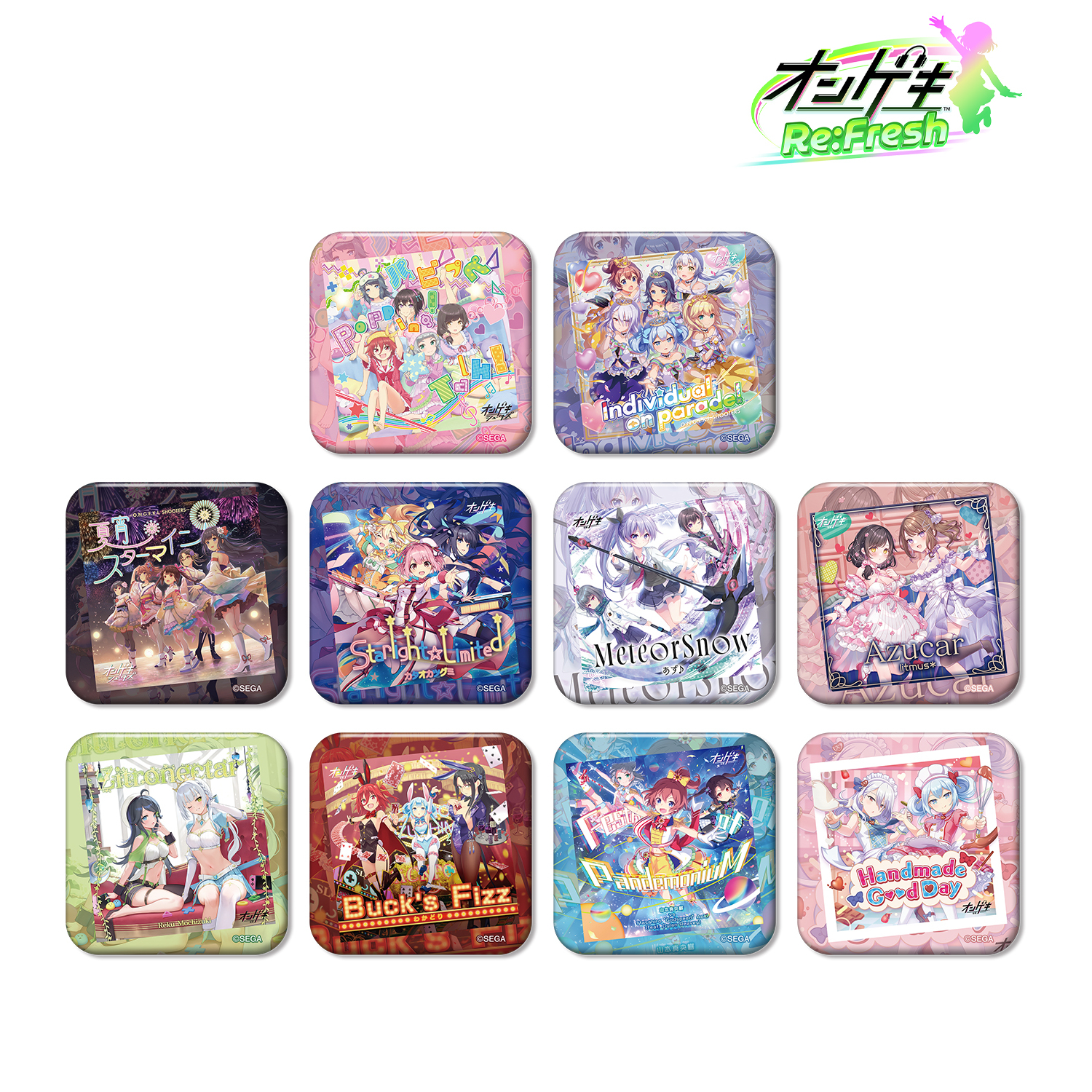 オンゲキ Re:Fresh_トレーディング角丸スクエア缶バッジ vol.2(単位/コンプリートBOX)【BOX／10パック入り】