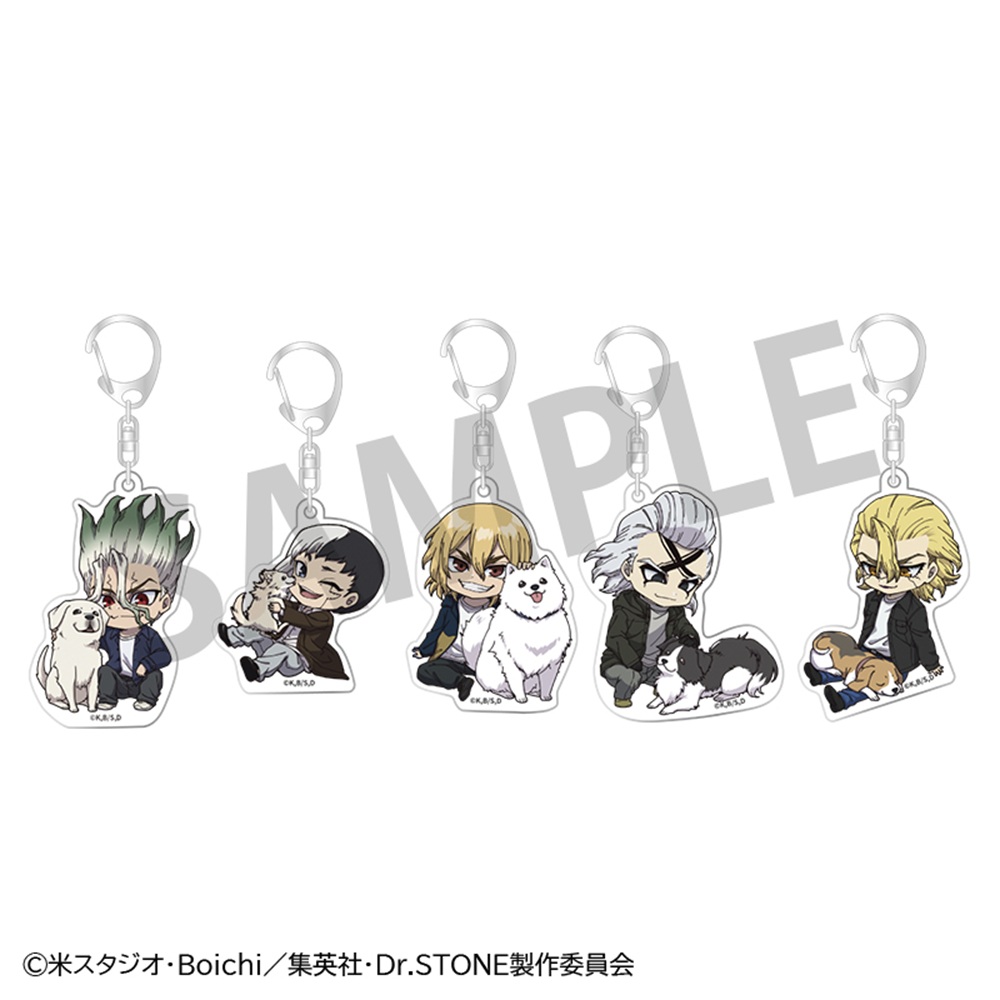 Dr.STONE 推しくじ 缶バッジ アクリルキーホルダー 等 セット c Dr.STONE_トレーディングアクリルキーホルダー with Dogs みに ver