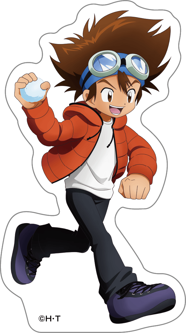 デジモンアドベンチャー_ダイカットステッカー／八神太一＆アグモン