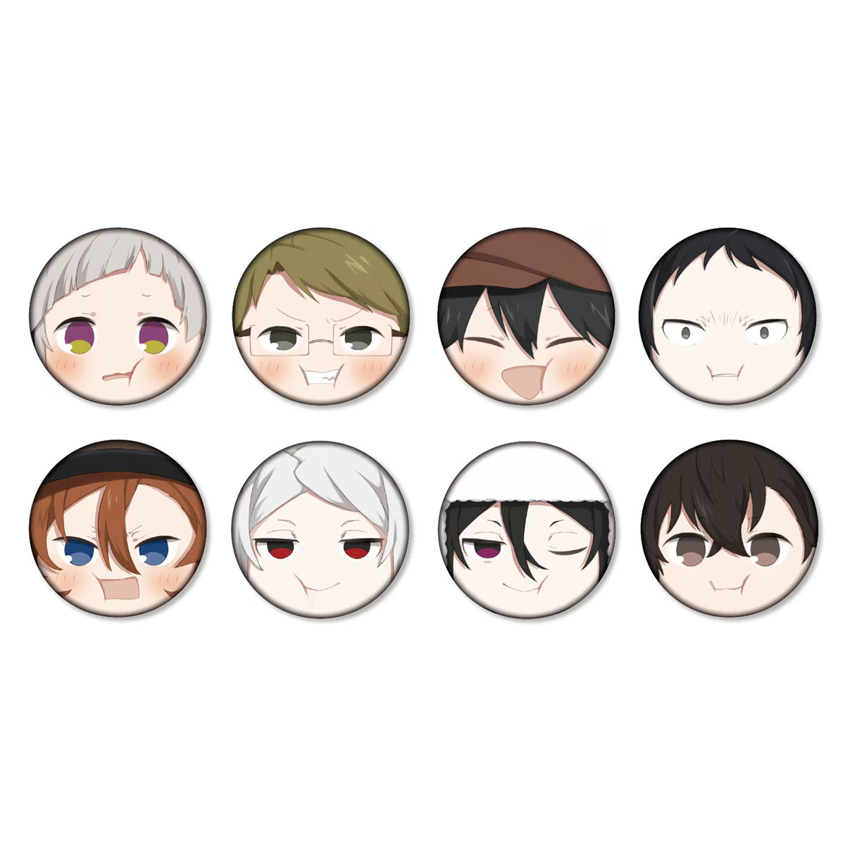 文豪ストレイドッグス_トレーディング むにっとフェイス缶バッジ 【BOX／8個入り】