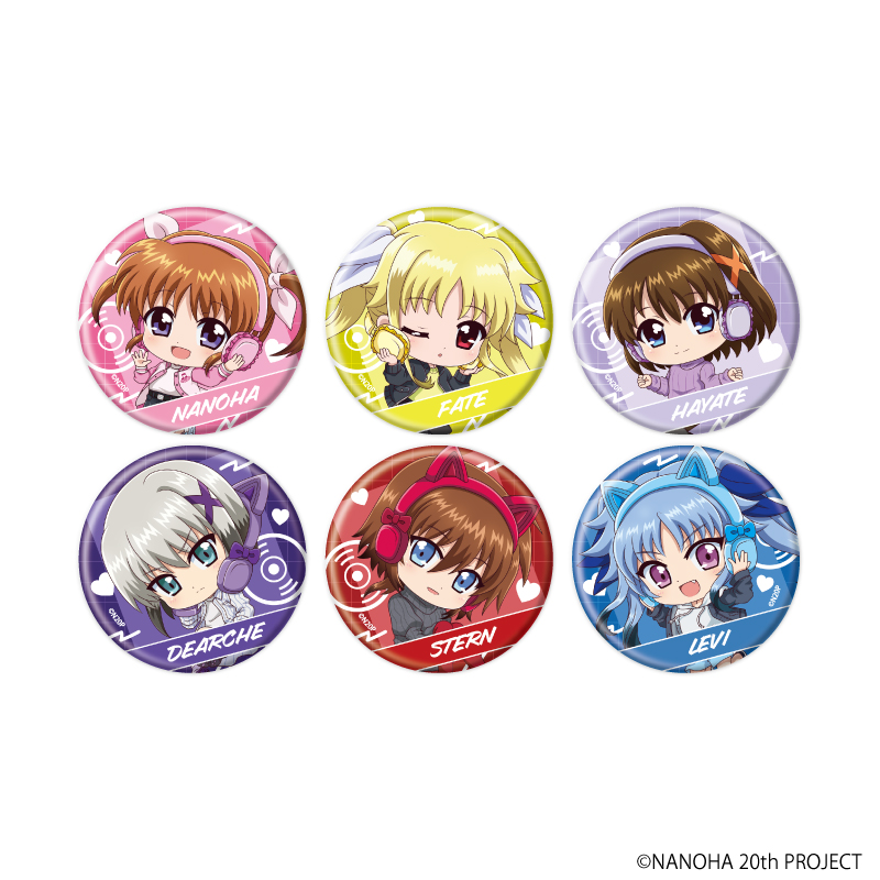 魔法少女リリカルなのはシリーズ_缶バッジ28/コンプリートセット(全6種)(ミニキャライラスト)【コンプリートセット/6個入り】