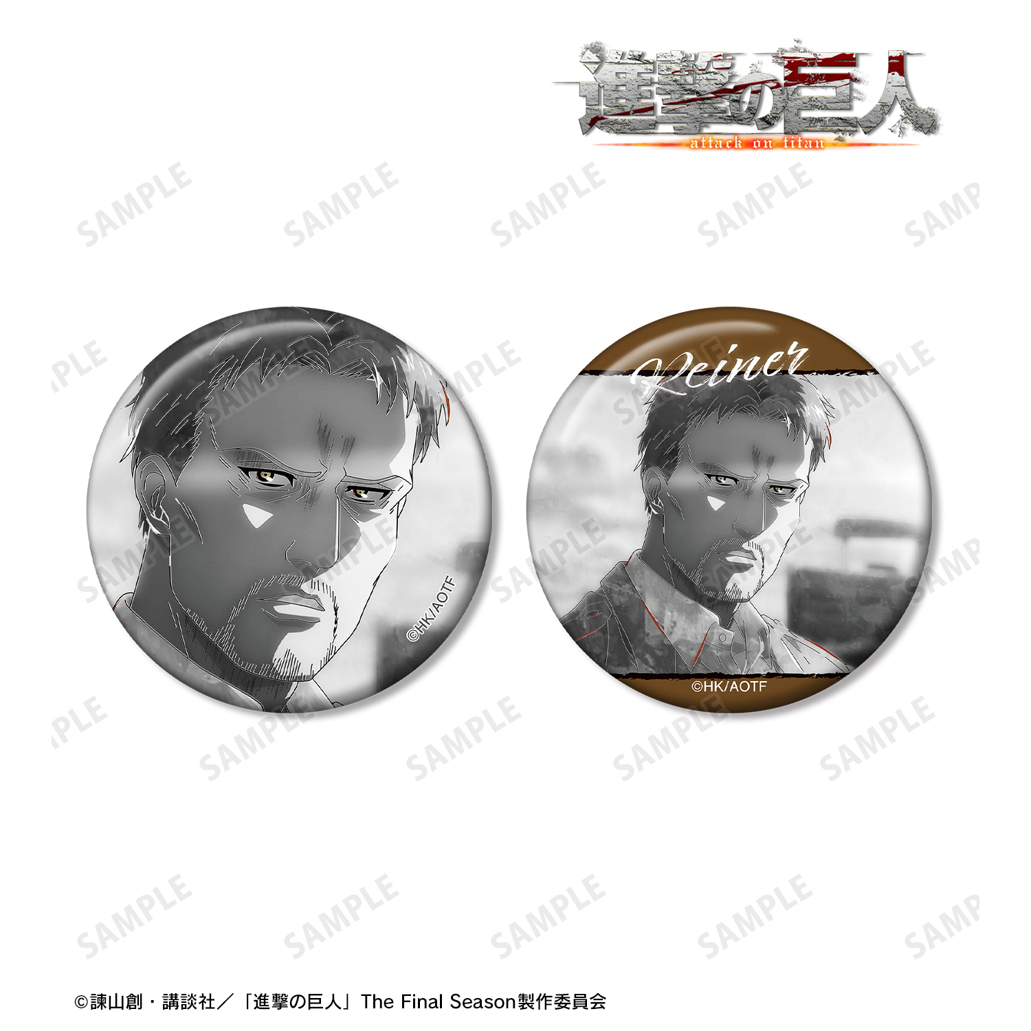 進撃の巨人_ライナー Ani-Art BLACK LABEL 第2弾 缶バッジ2個セット