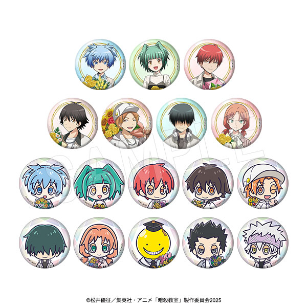 暗殺教室_トレーディングホロ缶バッジ フラワーブーケVer.【OPP／17個入り】