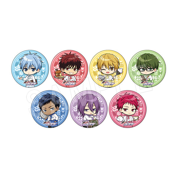 黒子のバスケ_ミニキャラトレーディンググリッター缶バッジ カフェ2025Ver.【BOX／7個入り】