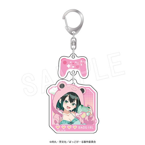 ばっどがーる_アクリルキーホルダー アニマルルームウェアVer. 瑠璃葉るら