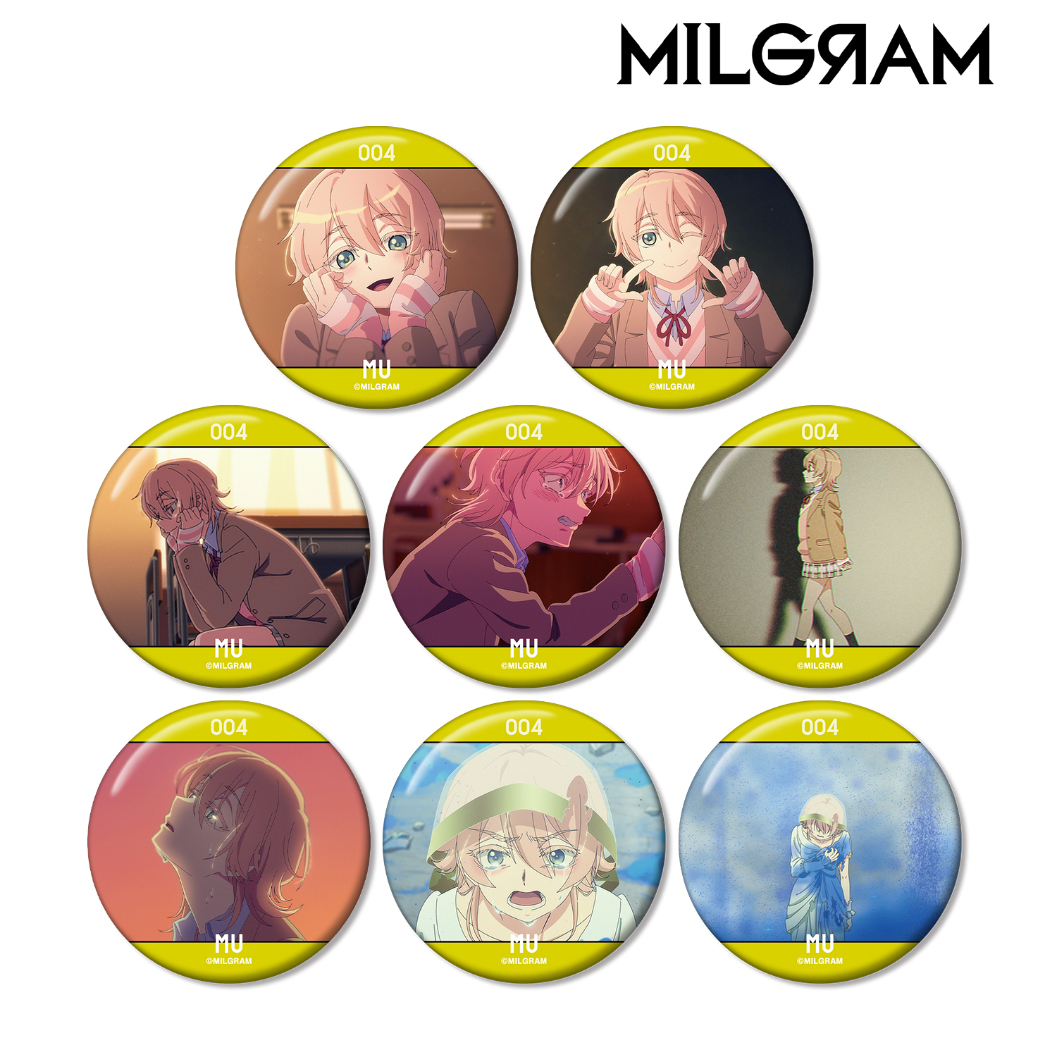 MILGRAM -ミルグラム-_トレーディング MV 缶バッジ ムウ『ペイン』(単位/コンプリートBOX)【コンプリートBOX/8パック入り】