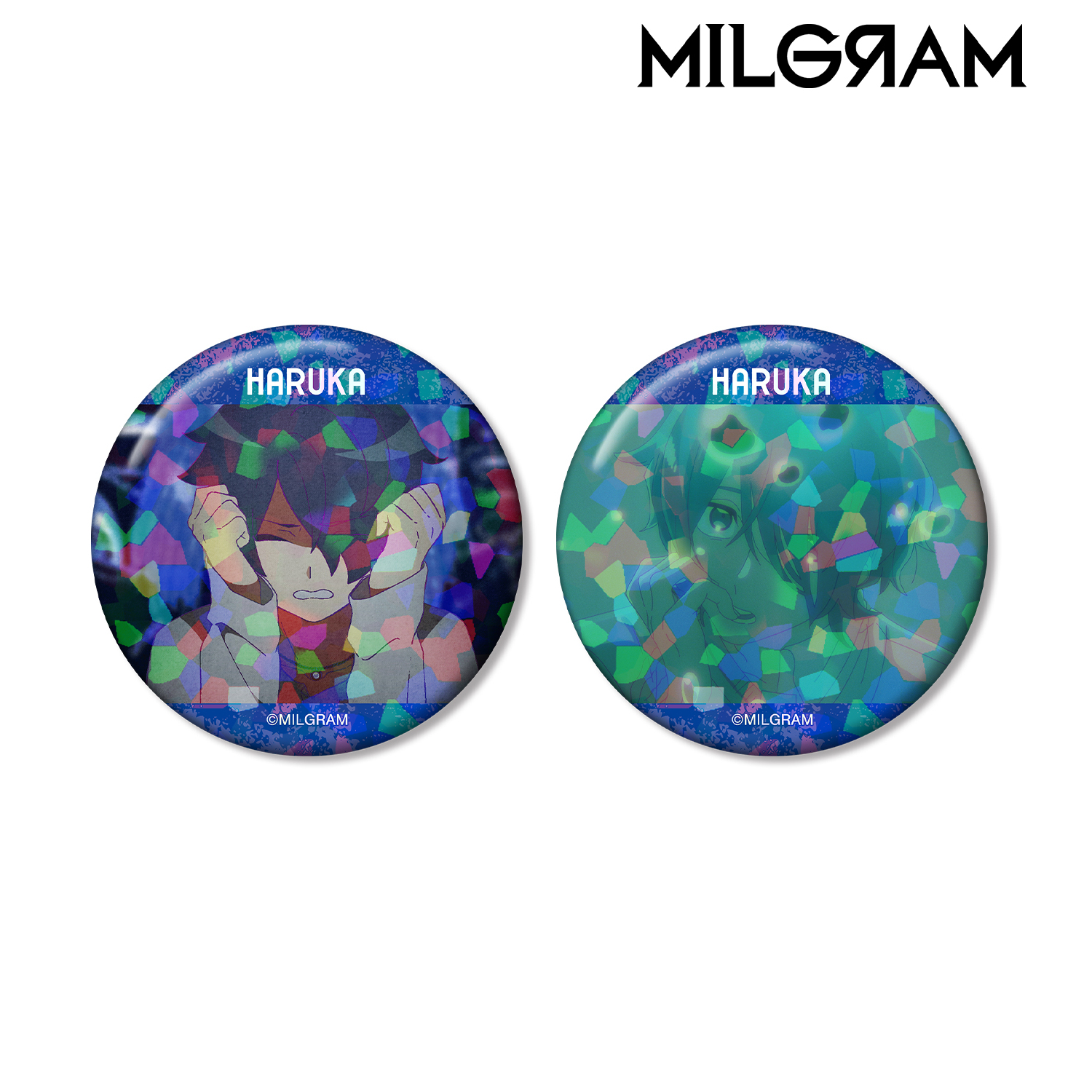 MILGRAM -ミルグラム-_ハルカ 場面写ホログラム缶バッジ2個セット