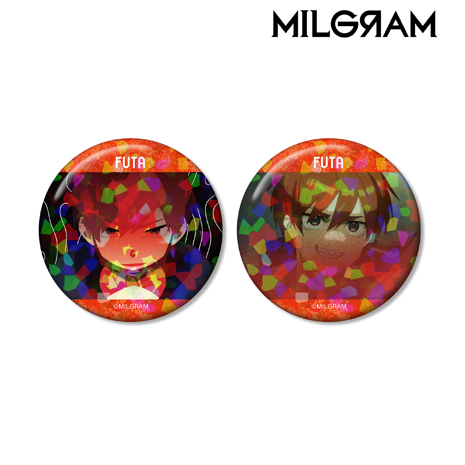 MILGRAM -ミルグラム-_フータ 場面写ホログラム缶バッジ2個セット