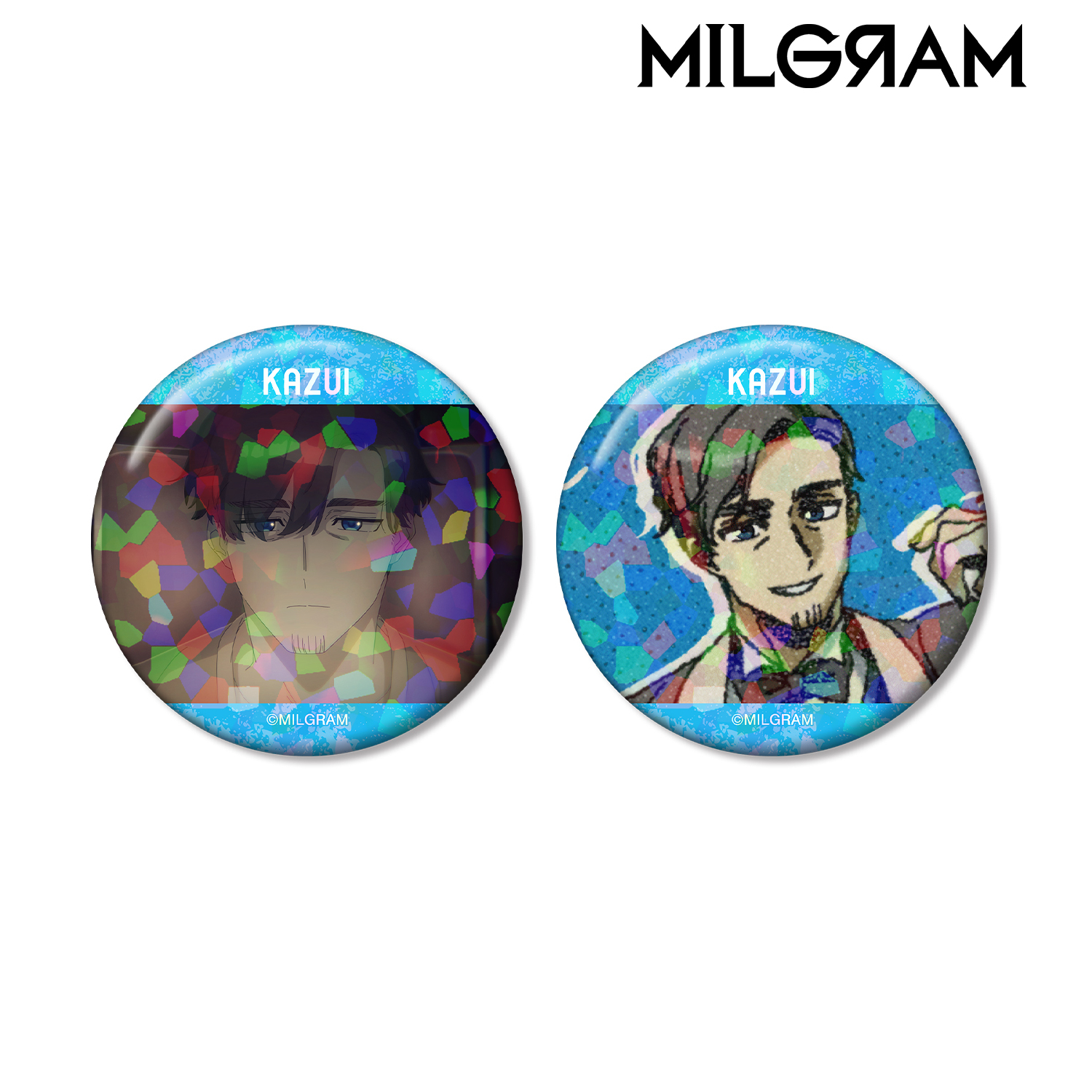 MILGRAM -ミルグラム-_カズイ 場面写ホログラム缶バッジ2個セット