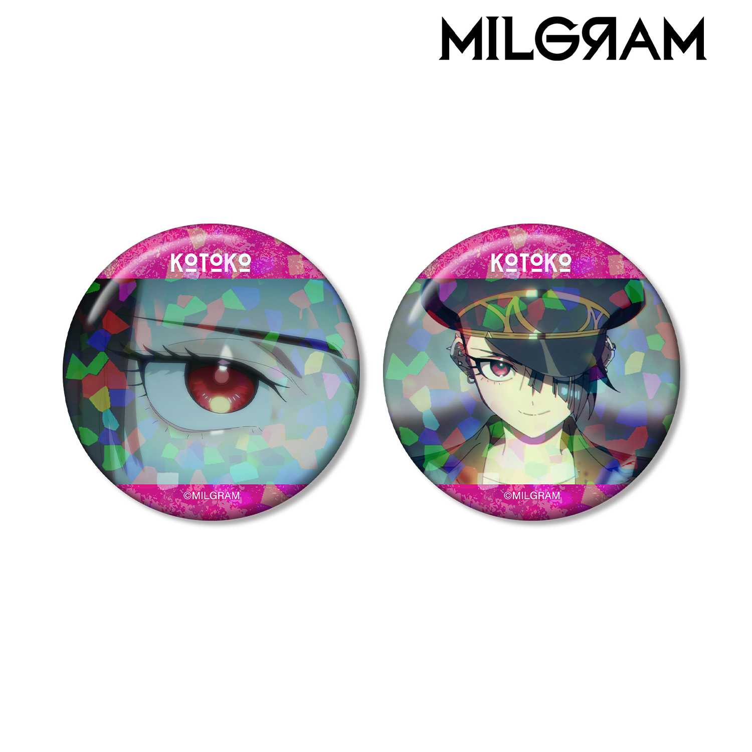 MILGRAM -ミルグラム-_コトコ 場面写ホログラム缶バッジ2個セット