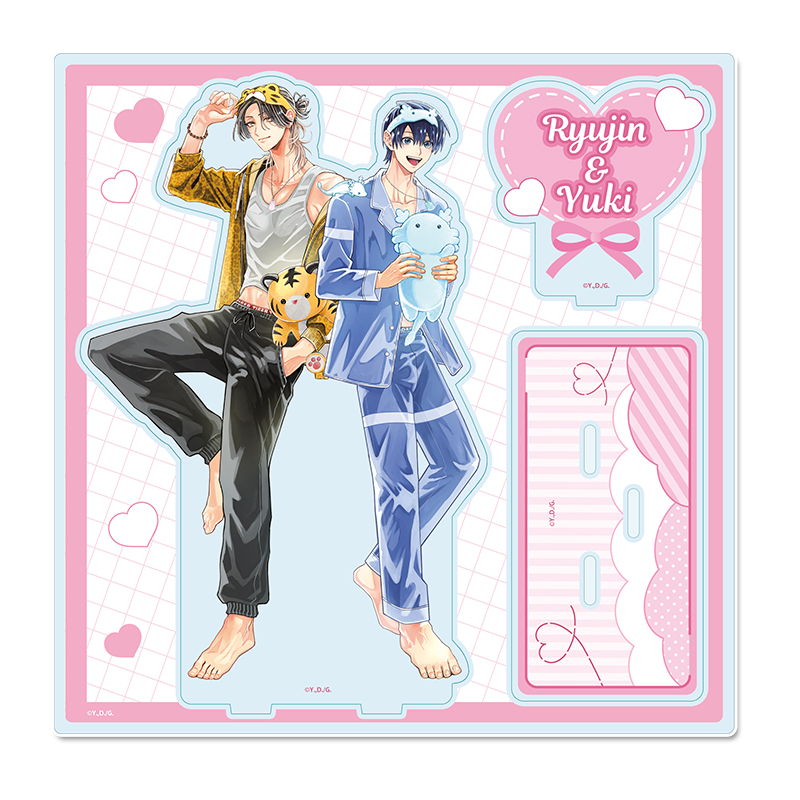 しゅきしゅきMAXハート♡_山野でこ先生 描き下ろし ペアアクリルスタンド パジャマver.