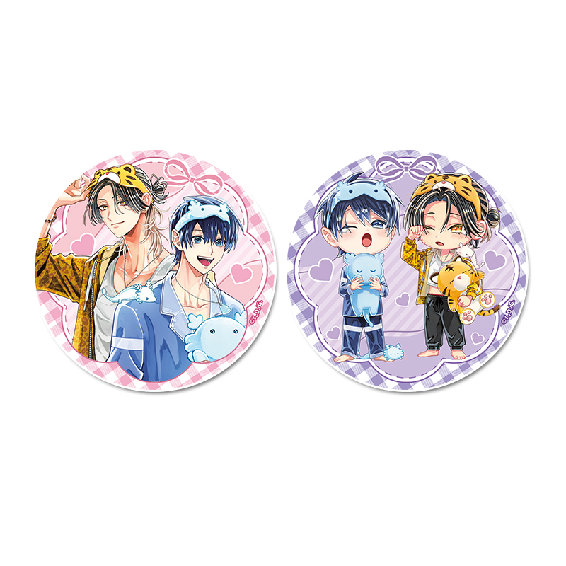 しゅきしゅきMAXハート♡_山野でこ先生 描き下ろし BIG缶バッジセット【B】 パジャマver.