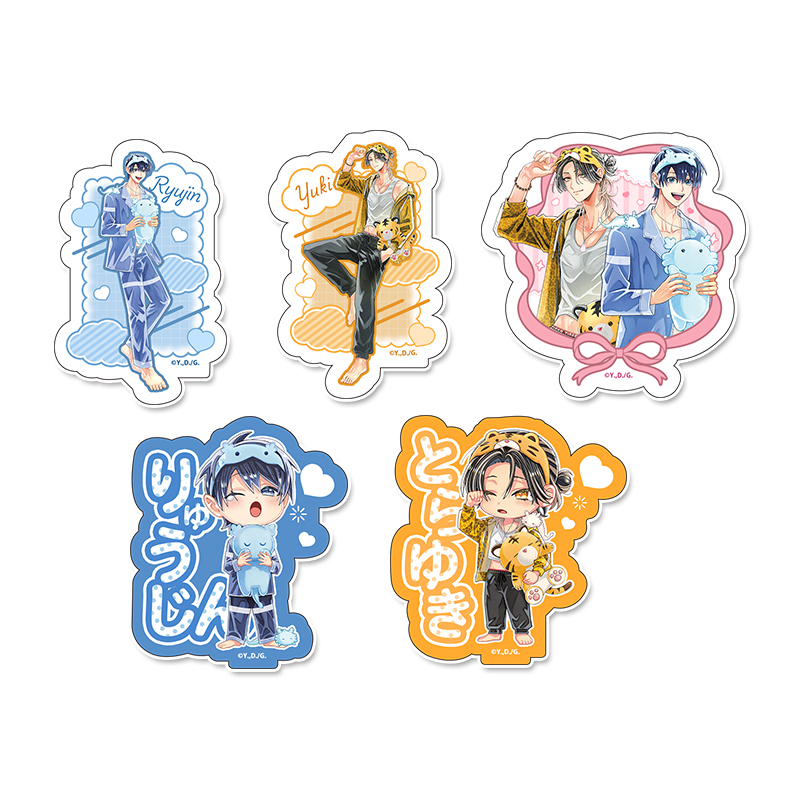 しゅきしゅきMAXハート♡_山野でこ先生 描き下ろし ステッカーセット パジャマver.