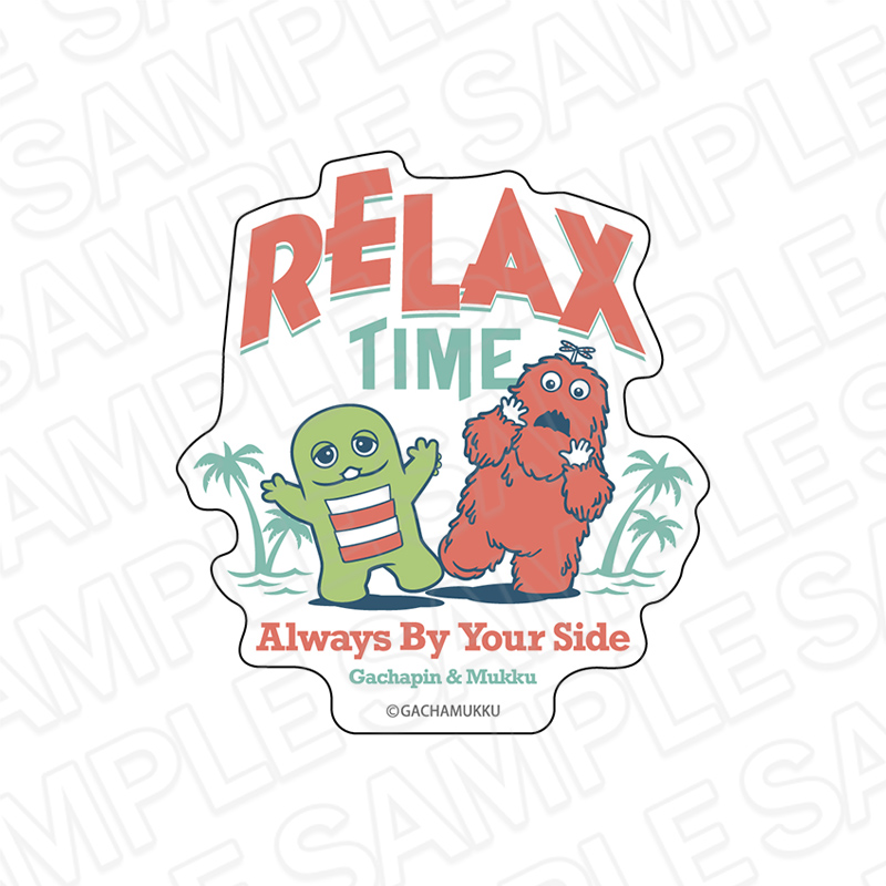 ガチャピン・ムック_ステッカー RELAX TIME college ver.