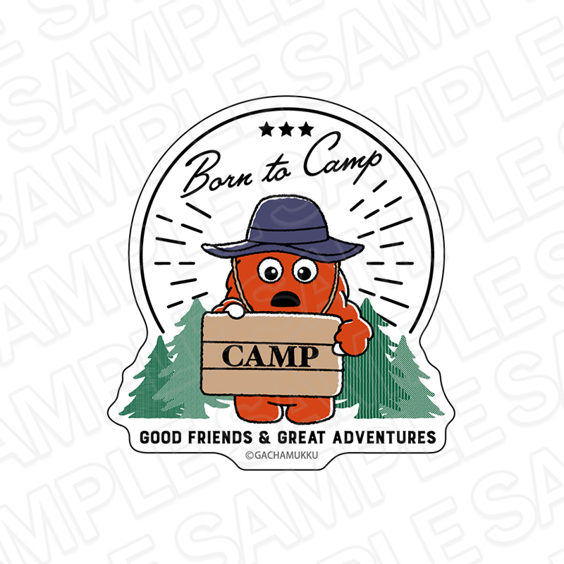 ガチャピン・ムック_ステッカー ムック CAMP ver.