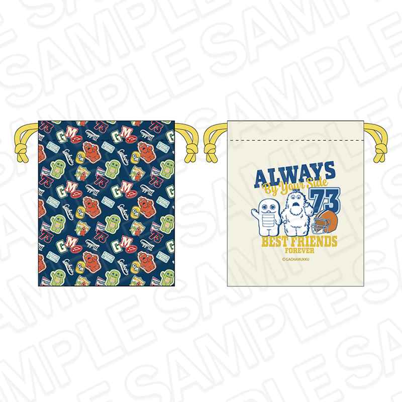 ガチャピン・ムック_巾着 A college ver.