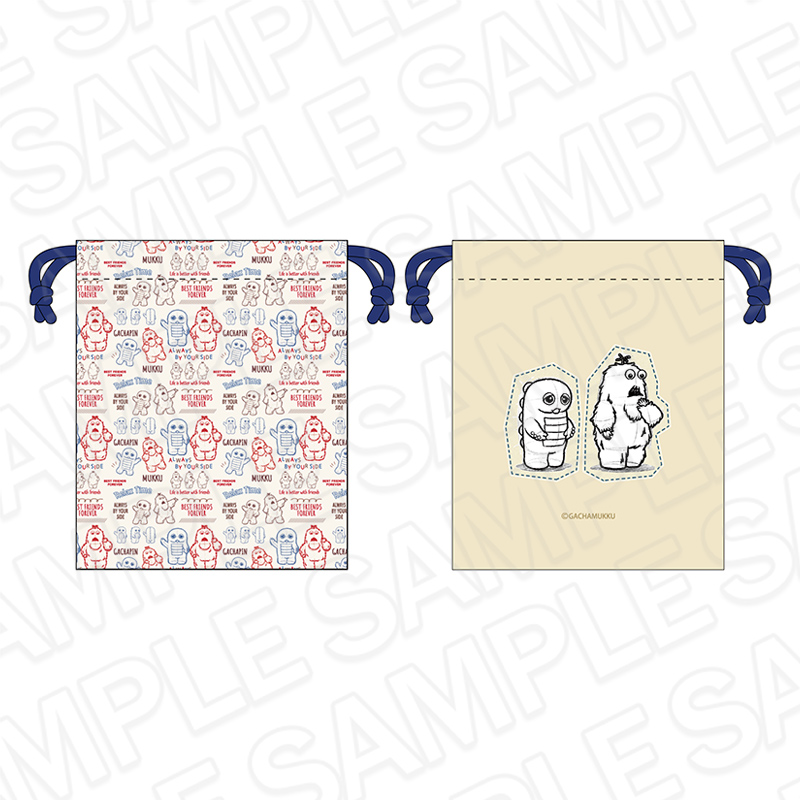 ガチャピン・ムック_巾着 B college ver.