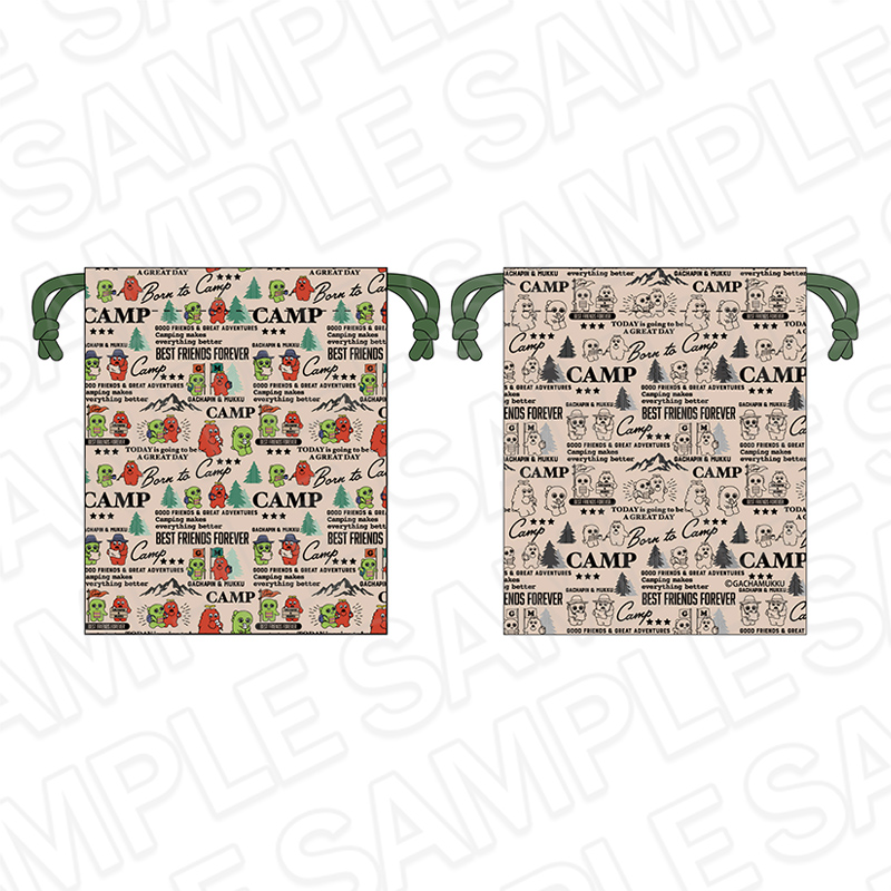 ガチャピン・ムック_巾着 B CAMP ver.