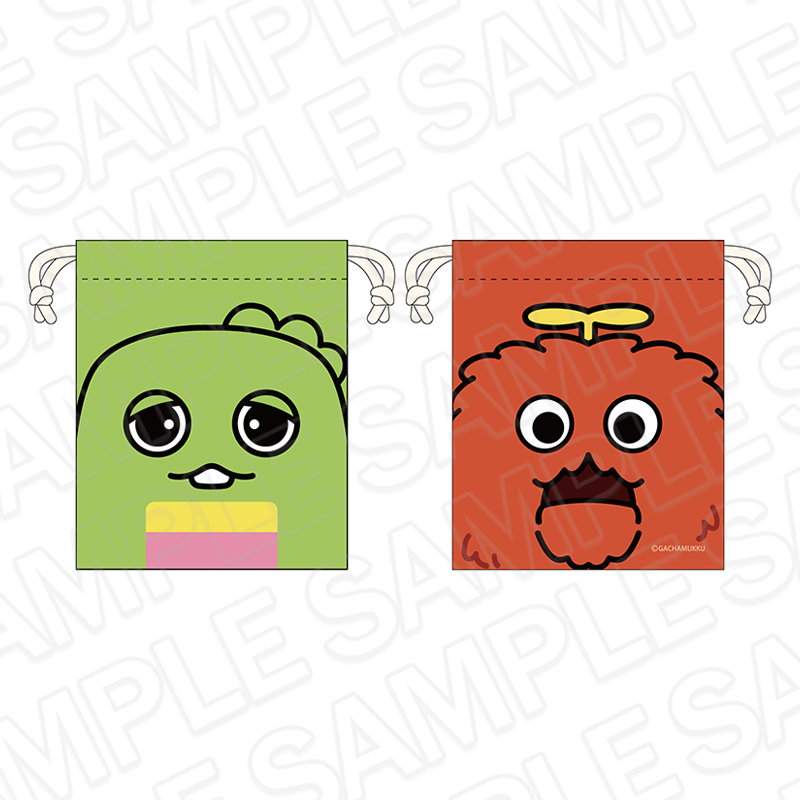 ガチャピン・ムック_巾着 おすわりさん A