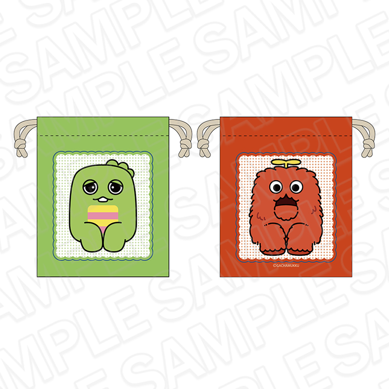 ガチャピン・ムック_巾着 おすわりさん B