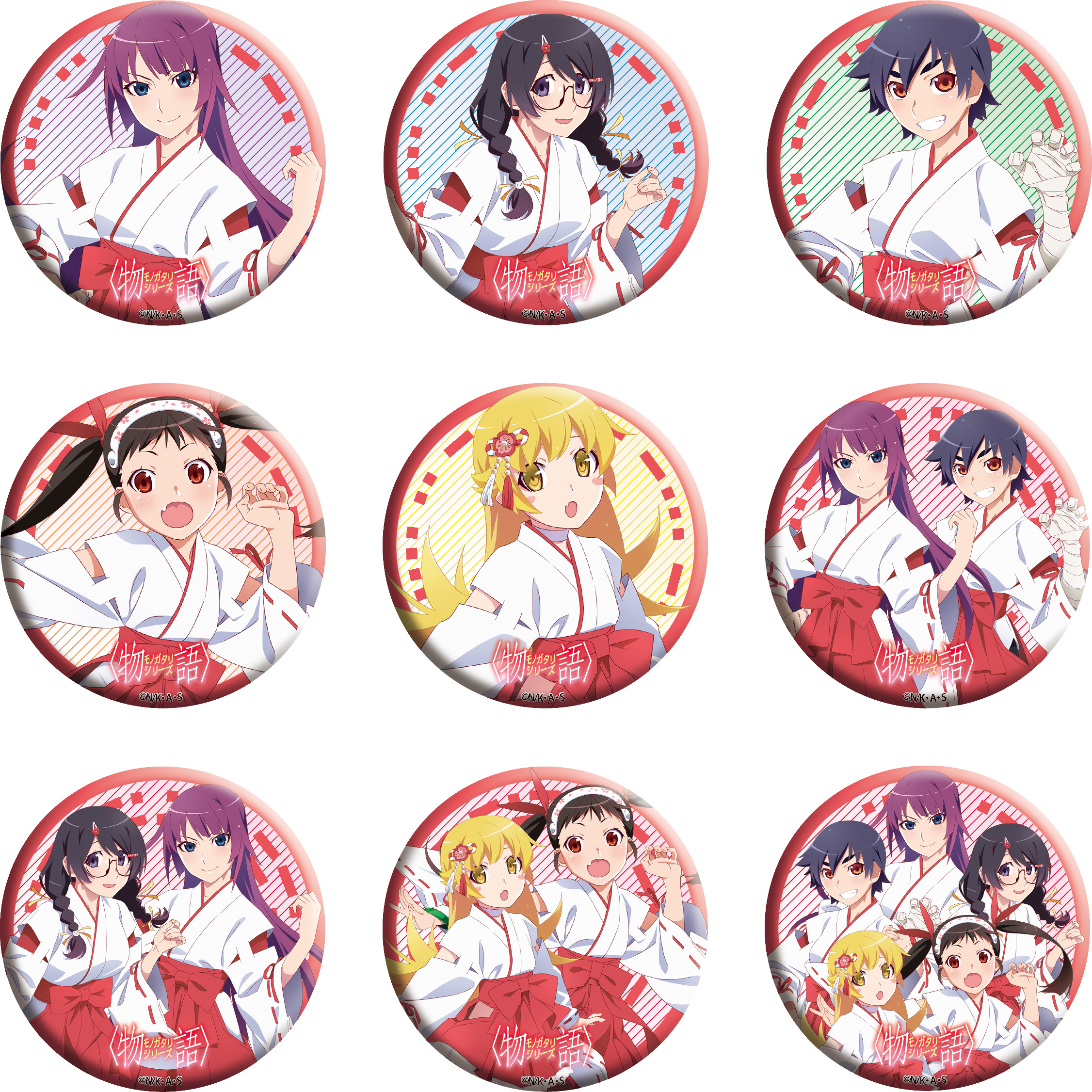 物語シリーズ_トレーディング缶バッジ　【BOX／9個入り】