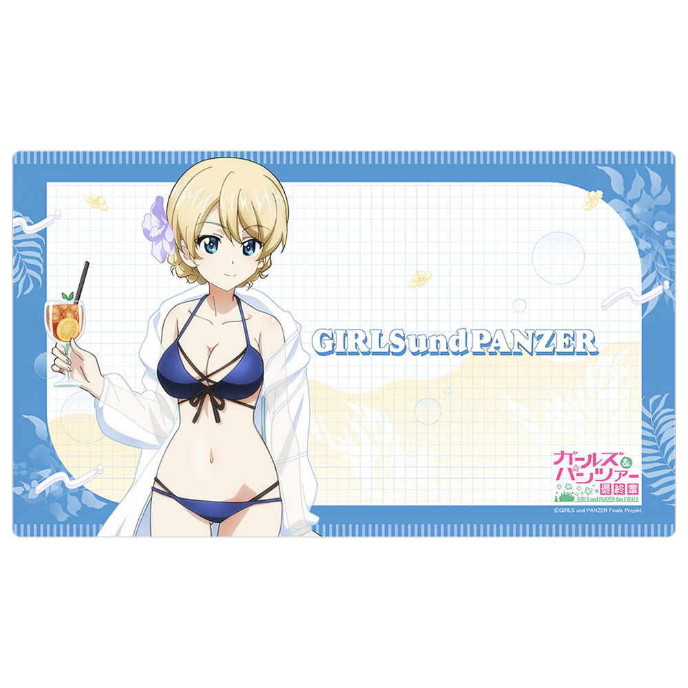ガールズ＆パンツァー 最終章_描き下ろしラバーマット（ダージリン／リゾート水着）