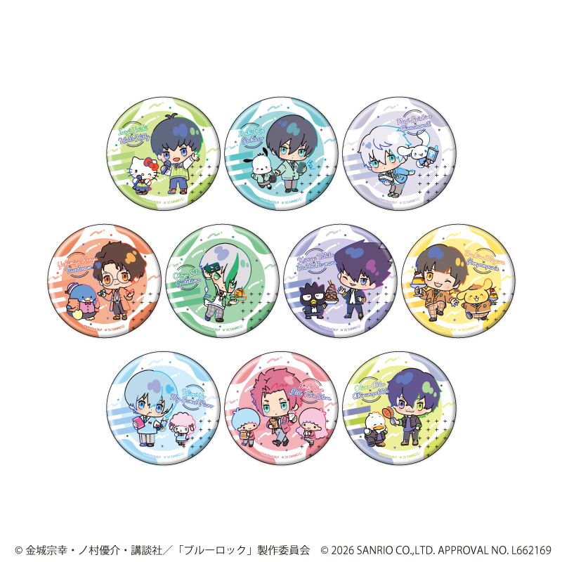 ブルーロック×サンリオキャラクターズ_缶バッジ03/コンプリートセット(全10種)(コラボイラスト)【コンプリートセット/10個入り】