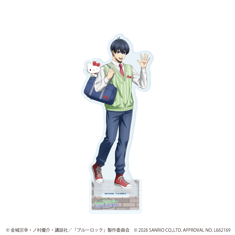 ブルーロック×サンリオキャラクターズ_アクリルスタンド29/潔 世一×ハローキティ(コラボイラスト)
