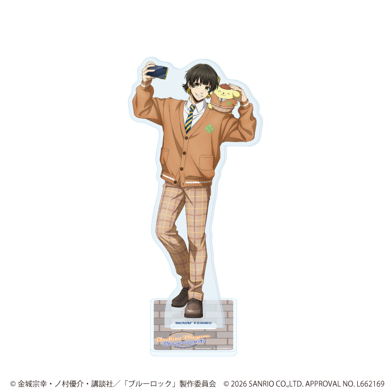 ブルーロック×サンリオキャラクターズ_アクリルスタンド35/蜂楽 廻×ポムポムプリン(コラボイラスト)