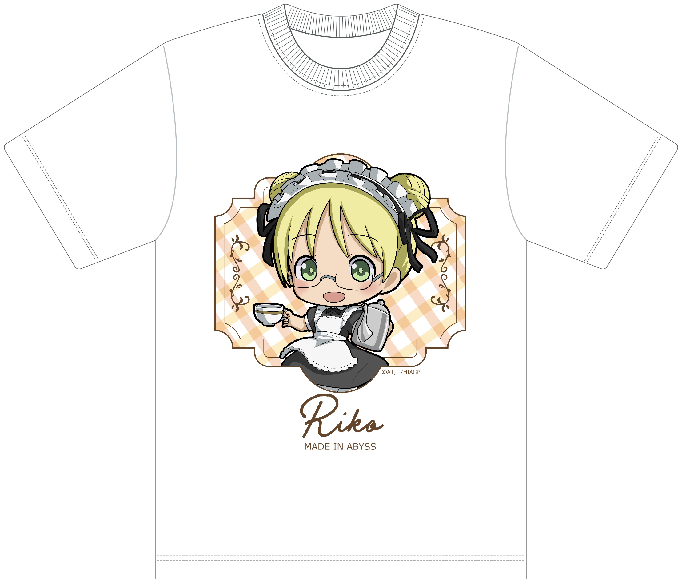 メイドインアビス_サイズL_【描き起こし】Tシャツ　リコ(メイド)