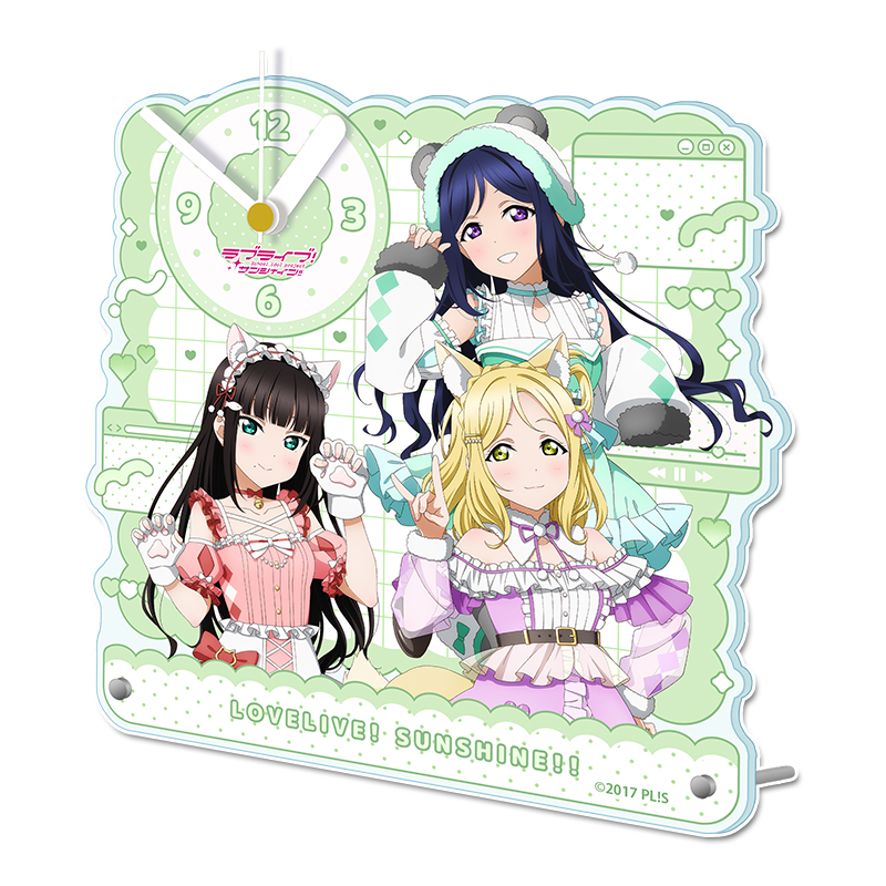 ラブライブ！サンシャイン!!_描き下ろし アクリル置時計 【3年生】 アニマル衣装