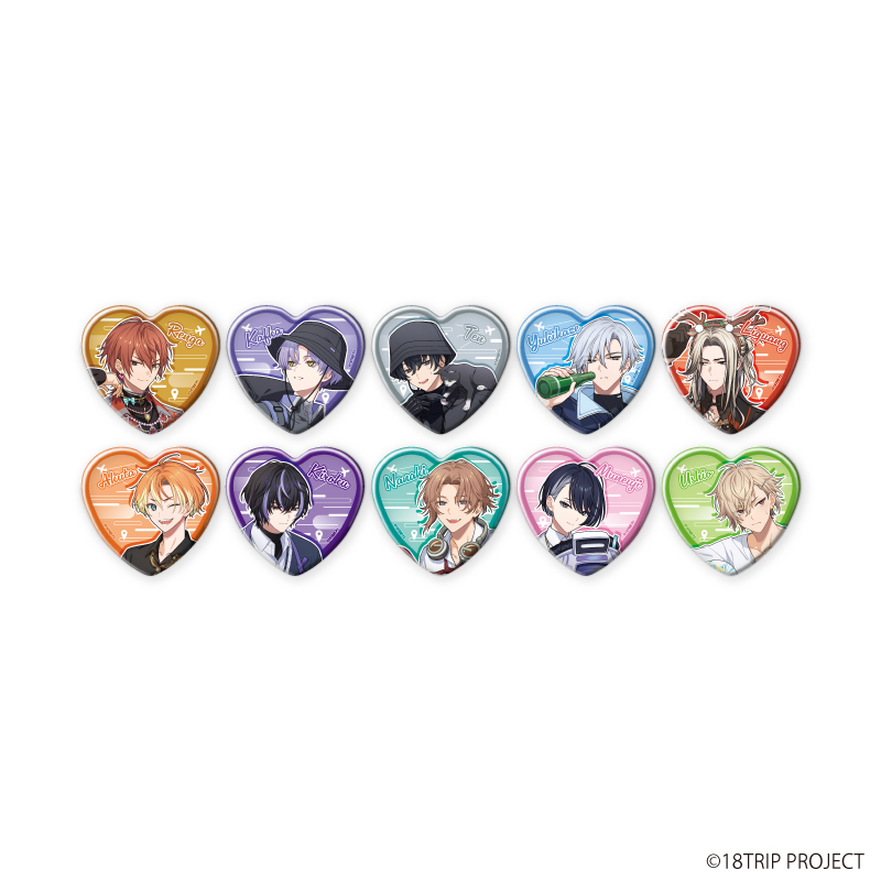 18TRIP_ハート型缶バッジ コンプリートセット (公式イラスト) | j