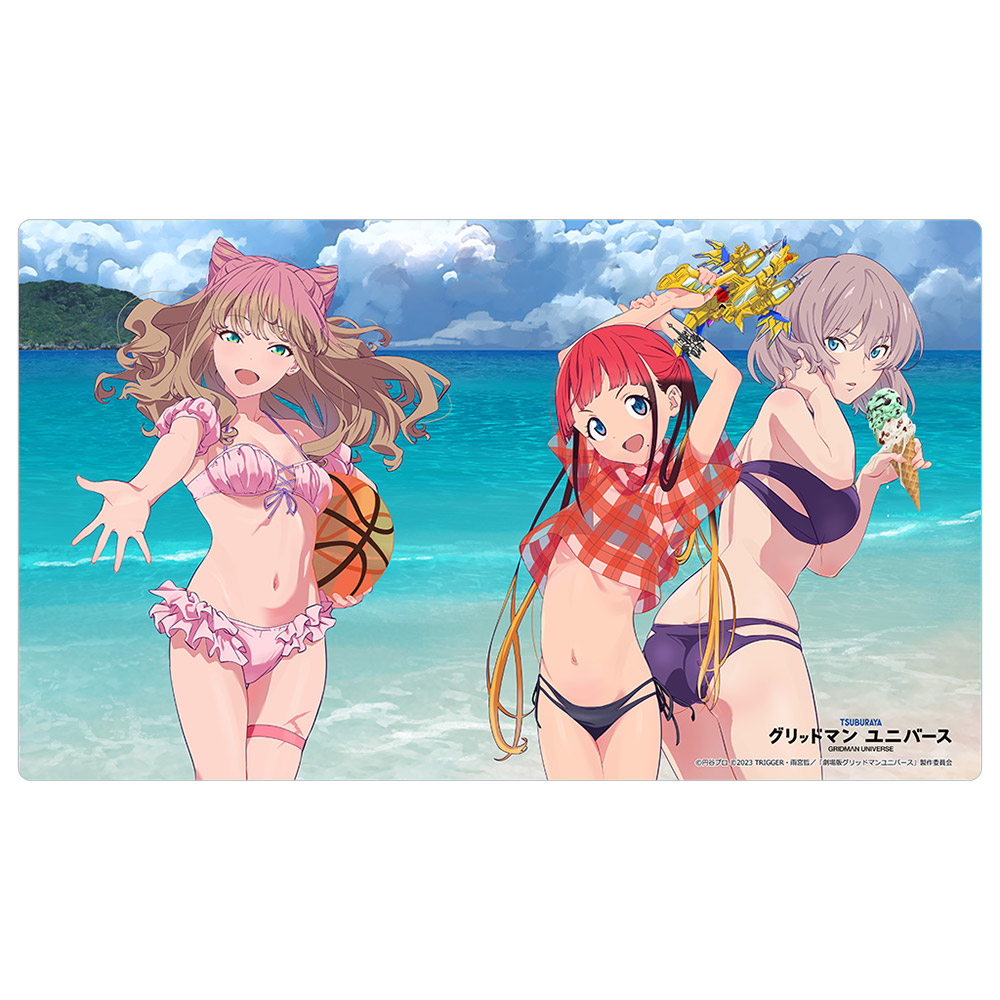 グリッドマン ユニバース_描き下ろしラバーマット(南夢芽&飛鳥川ちせ&ムジナ/水着)