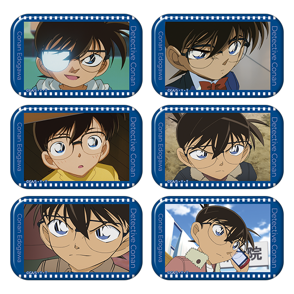 名探偵コナン_スクエア缶バッジコレクション／江戸川コナンver.、vol.2　【BOX／6パック入り】