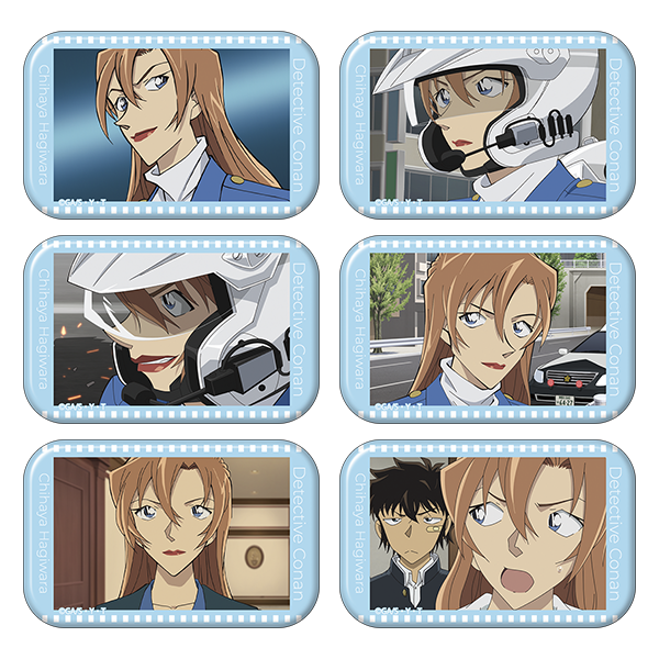 名探偵コナン_スクエア缶バッジコレクション／萩原千速ver.　【BOX／6パック入り】