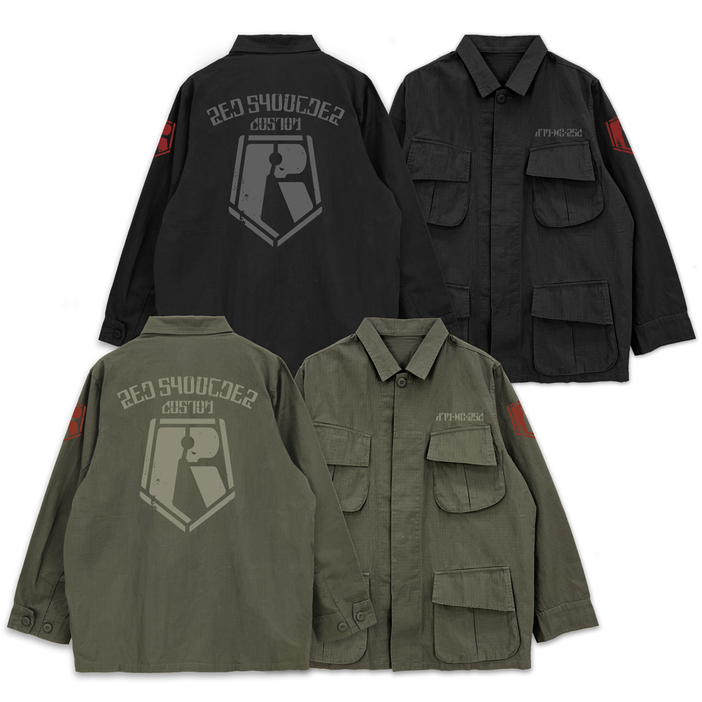 装甲騎兵ボトムズ_Lサイズ_レッドショルダーカスタム ファティーグジャケット/BLACK